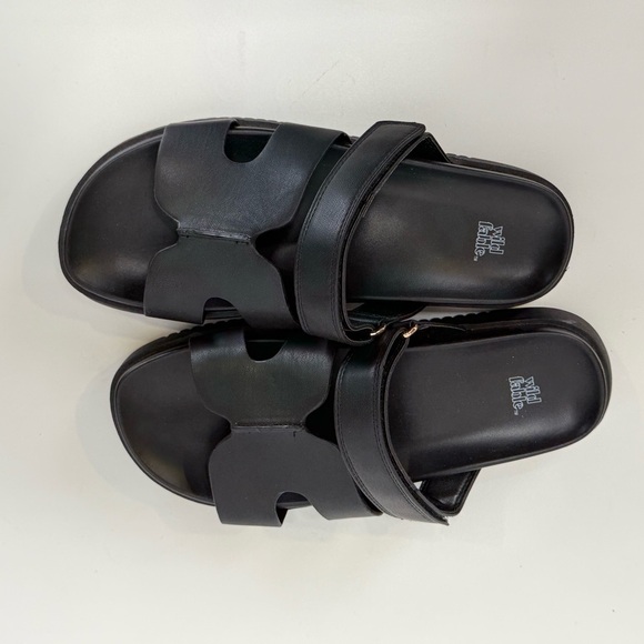 WILD FABLE Black chunky flat slide sandals size 7.5 - Picture 6 of 8